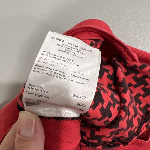 Escada Sport Pants Women EU 40 Red Denim 30 Skinny Preppy Capsule Vintage Boho - Picture 15 of 16